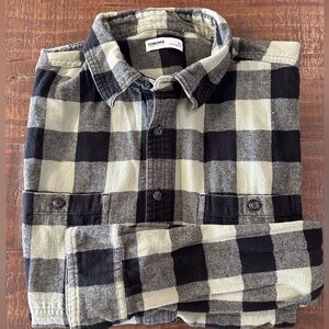 Sonoma Men's Black and light green Checkered Shirt